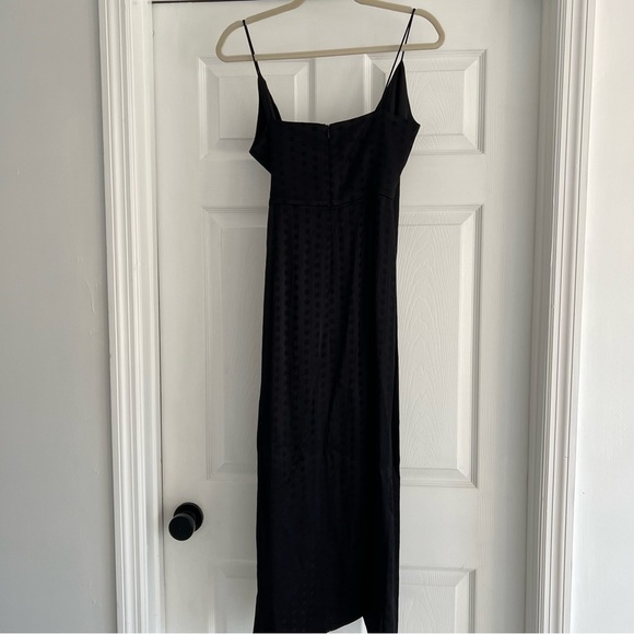 BEC + BRIDGE Polka Dot Black Silky Wrap Split Midi Cami Dress 4 - Picture 5 of 11